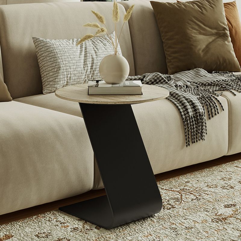 Mesa de centro minimalista de pizarra, juegos de mesa de centro redondos para sala de estar