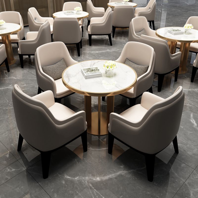 Modern Sintered Stone Dining RoomSet with Round Table and Metal Base Dining Table Furniture Clearhalo 'Dining Room Sets' 'Dining Tables & Seating' 'dining_room_set' 'furn' 'furn_dining_room_set' 'Furniture' 'furniture_dining_room_set' 'Kitchen & Dining Furniture' 'kitchen&dining_furn' 'kitchen' 1200x1200_ba7a7497-718b-471a-bef4-639f92a2f959