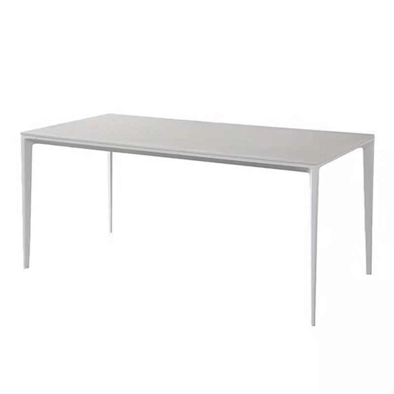 Stone Top Dining Table Contemporary Rectangle Dining Table with 4 Legs in White Clearhalo 'Dining Tables & Seating' 'Dining Tables' 'dining_table' 'Furniture' 'furniture_dining_table' 'Kitchen & Dining Furniture' 'kitchen' 'kitchen_dining_table' 1200x1200_ba7ba762-7f21-45e0-bd89-d4199623c931
