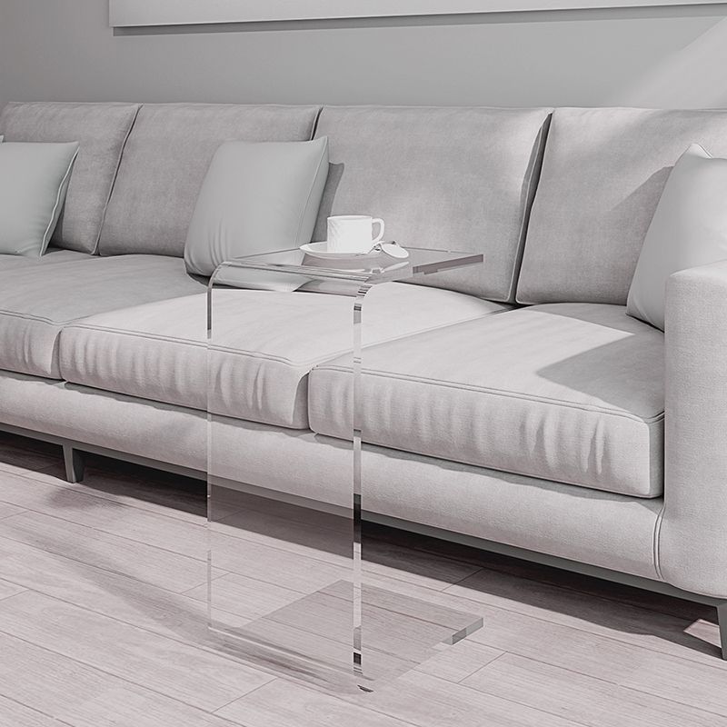 11" Wide Contemporary Side Table Pedestal Acrylic Accent Side Table