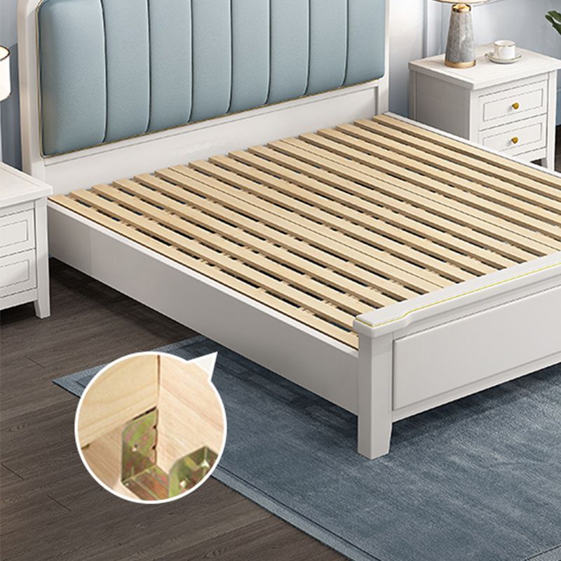 Telaio da letto in pelle con finto letto standard in legno glam con testiera