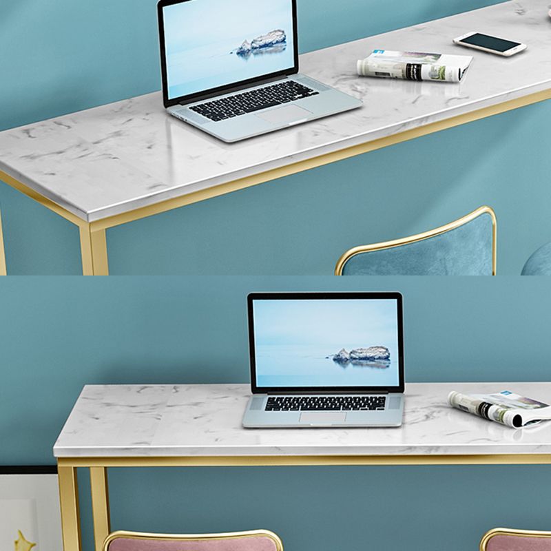 Living Room Bar Dining Table Gold Footrest Trestle Pub Height Dining Table, Only Table Clearhalo 'Bar Furniture' 'Bar Tables' 'bar_tables' 'furn' 'furn_bar_tables' 'Furniture' 'furniture_bar_tables' 'Kitchen & Dining Furniture' 'kitchen&dining_furn' 'kitchen' 1200x1200_ba7c8fc5-94eb-4aac-97cb-531ecb4e78b6