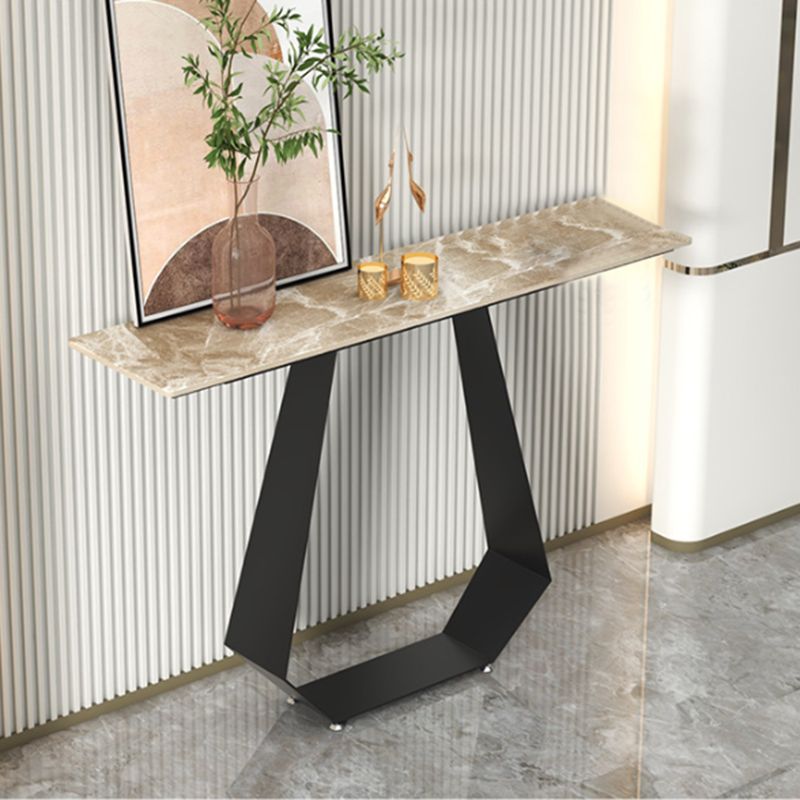 31.5" H Contemporary Console Accent Table Antique Finish Sofa Console Table in Marble Clearhalo 'Console Tables' 'console_tables' 'Entry & Mudroom Furniture' 'furn' 'furn_console_tables' 'Furniture' 1200x1200_ba7f1d7f-2bf0-4f14-ac5f-bc762e8b453e