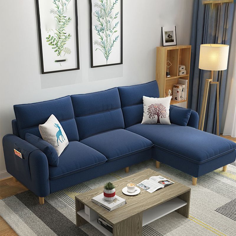 Scandinavo da 30,7 "H di divano e chaise del braccio quadrato di lino per l'appartamento