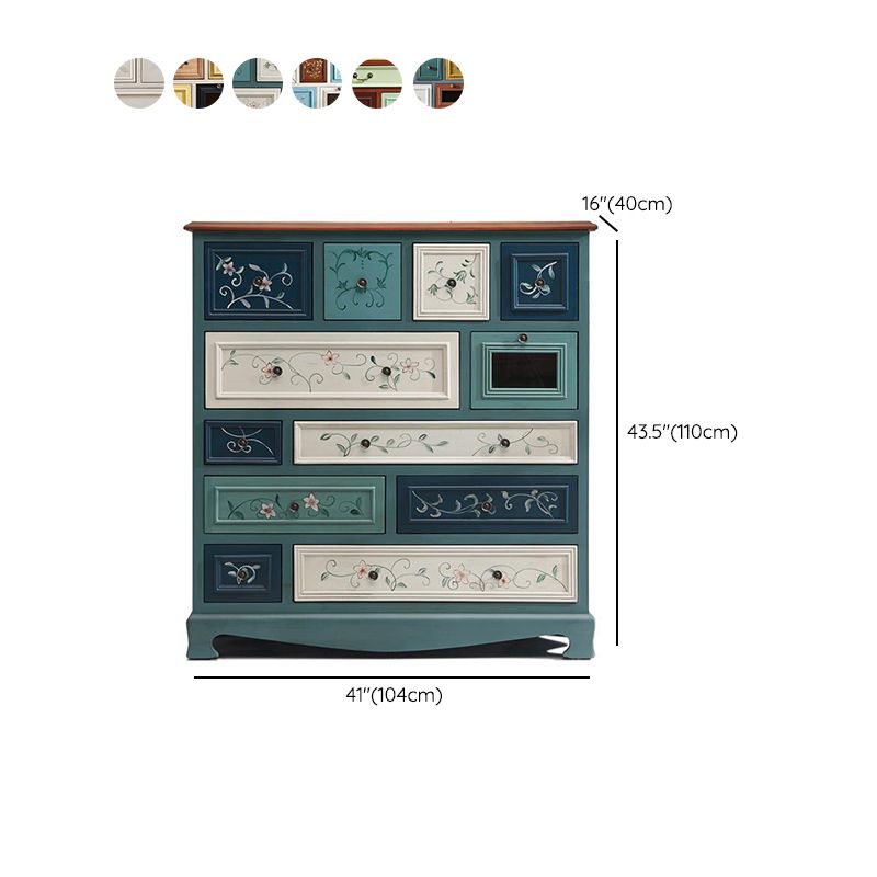 Tocador de cofre de almacenamiento costero con tocador de madera sólida con múltiples cajones para dormitorio