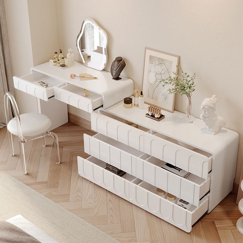 Scrivania per vanity per trucco a specchio illuminato in tavolo da toeletta per vanità in legno per camera da letto