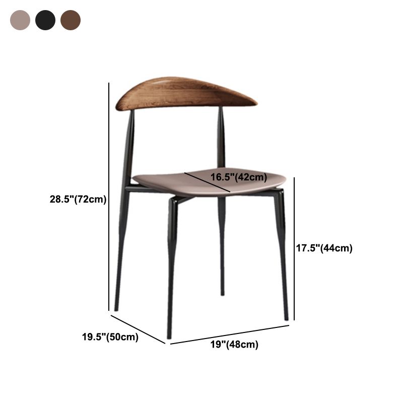 Faux Leather Stackable Side Chair Contemporary Open Back Dining Chair Clearhalo 'Dining Chairs' 'Dining Tables & Seating' 'dining_chair' 'furn' 'furn_dining_chair' 'Furniture' 'furniture_dining_chair' 'Kitchen & Dining Furniture' 1200x1200_ba811487-086a-4e2a-afa2-842a9af4dad5