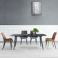 Industrial Rectangle Stone Table Standard Height Kitchen Room Table with 4 Legs
