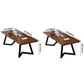Rectangle Double Pedestal Industrial Dining Table Wood Color Fixed Table of Solid Wood Clearhalo ' dining_table' 'Dining Tables & Seating' 'Dining Tables' 'furn' 'furn_dining_table' 'Furniture' 'furniture_dining_table' 'Kitchen & Dining Furniture' 'kitchen&dining_furn' 'kitchen' 'kitchen_dining_table' 1200x1200_ba8164cf-ec39-444d-8d1a-0c704603f52c