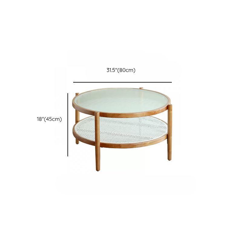Tropical Round Cocktail Table Storage Solid Wood Coffee Cocktail Table Clearhalo 'Coffee & Accent Tables' 'Coffee Tables' 'coffee_tables' 'furn' 'furn_coffee_tables' 'Furniture' 'Living Room Furniture' 1200x1200_ba81682e-09a2-4c60-b54d-c6f8bf6827c1