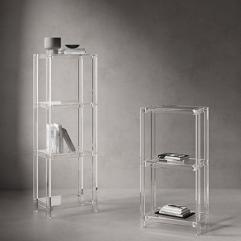 Libreria di libreria standard aperta contemporanea con scaffali