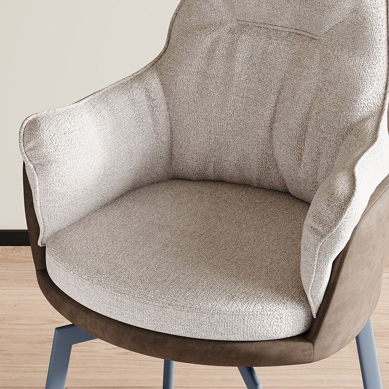 Industrial Kitchen Dining Chairs Fabric Arm Dining Chairs with Metal Legs Clearhalo 'Dining Chairs' 'Dining Tables & Seating' 'dining_chair' 'furn' 'furn_dining_chair' 'Furniture' 'Kitchen & Dining Furniture' 1200x1200_ba82f26e-7c04-427f-b6b8-125e47ac720b