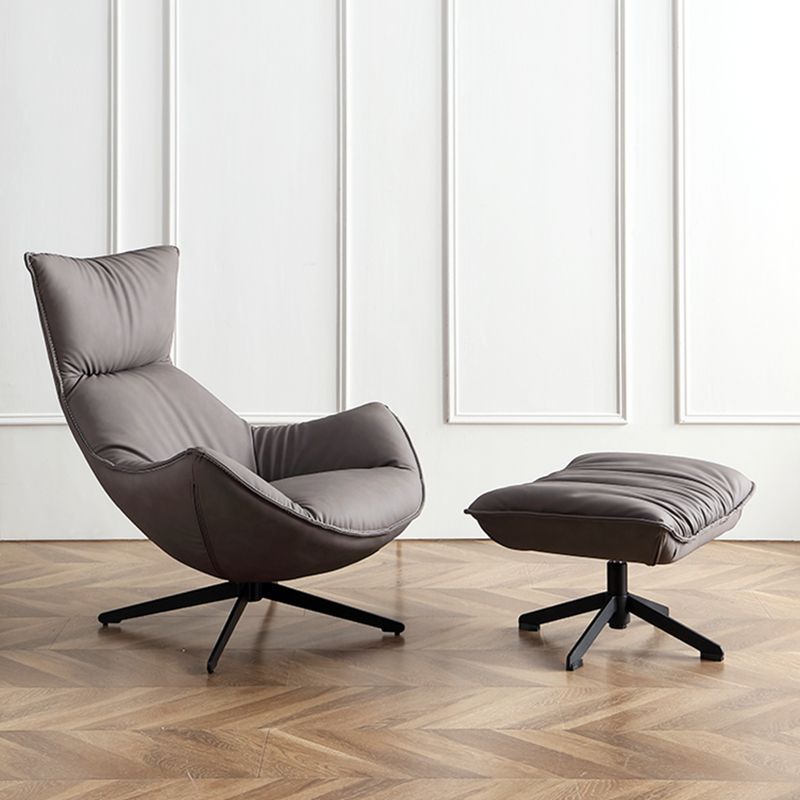 Genuine Leather Accent Chair Modern Lounge Chair for Living Room