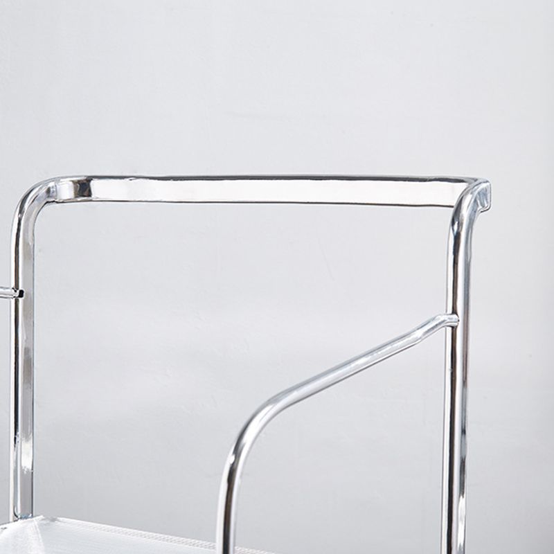 Sillas de comedor de cocina de metal silla lateral de comedor abierta en plata