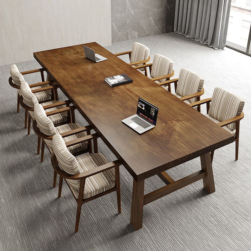 Pine Contemporary Office Desk rechthoekig massief hout schrijfbureau