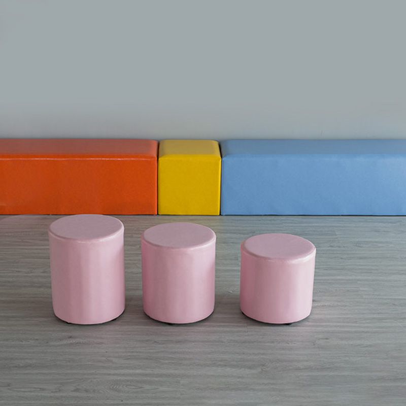 Modern Pouf Ottoman PU Leather Upholstered Solid Color Cylinder Shape Ottoman Clearhalo 'furn' 'furn_ottomans_poufs' 'Furniture' 'Living Room Furniture' 'Ottomans & Poufs' 'ottomans_poufs' 1200x1200_ba851dab-7a2d-489f-8b30-b71955a3d573