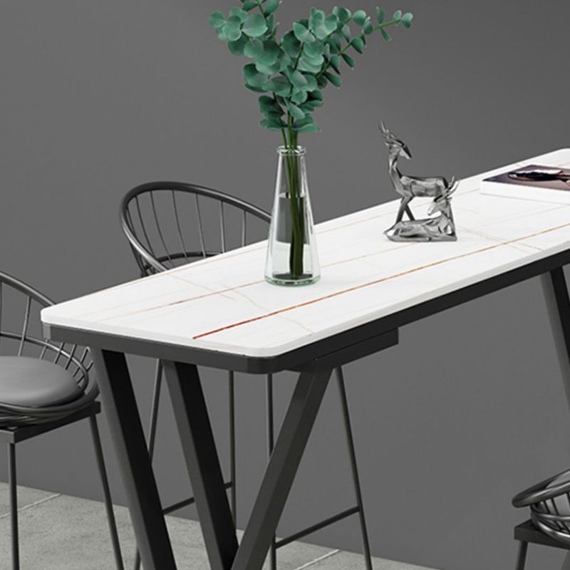 Bartisch-Set aus Stein im modernen Stil, 1/2/5-teilig, rechteckiges Pub-Set für den Innenbereich