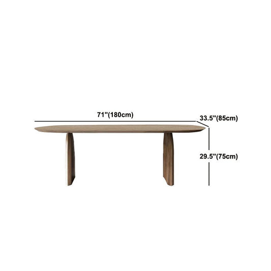 Oval Solid Wood Dining Table Modern Natural Furniture with Double Pedestal for Kitchen Clearhalo 'Dining Tables & Seating' 'Dining Tables' 'dining_table' 'furn' 'furn_dining_table' 'Furniture' 'Kitchen & Dining Furniture' 1200x1200_ba874393-c7e1-4776-a503-3ea355e3854b