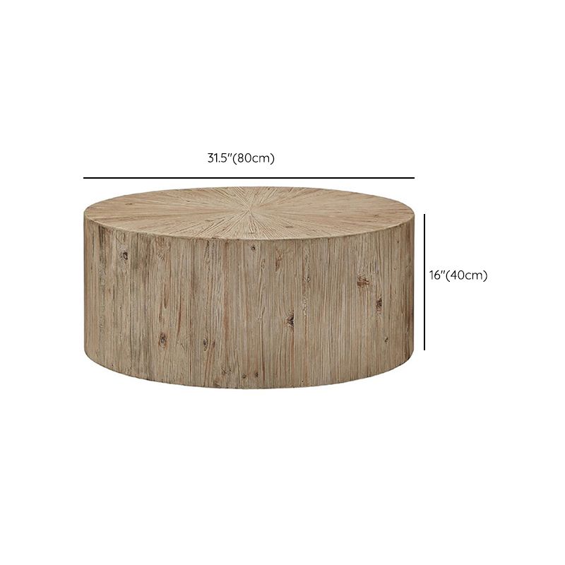 Table de coin rustique en bois massif rond