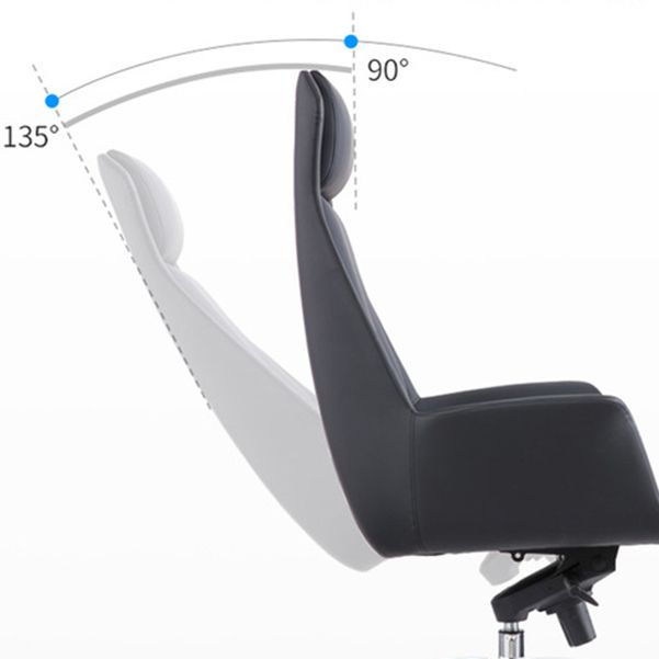 Contemporary Chair Black Leather Adjustable Seat Height Office Chair Clearhalo 'furn' 'furn_office_chair' 'Furniture' 'Office Chairs' 'Office Furniture' 'office_chair' 1200x1200_ba88db85-66c9-4042-ab73-a05a67001716