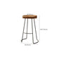 Solid Wood Dining Stools Scandinavian Bar Stools with Footrest