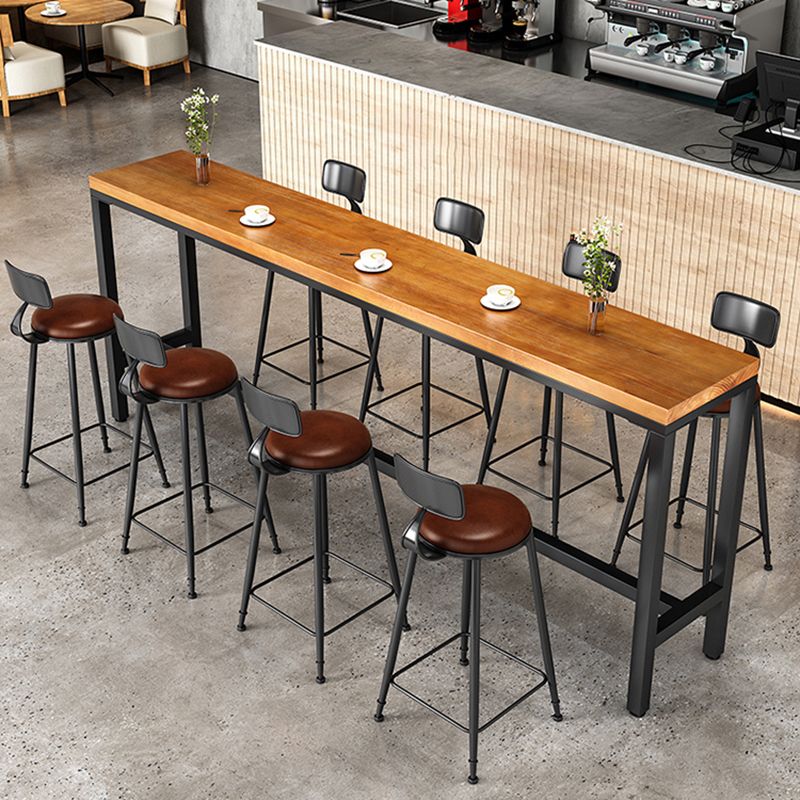 Tavolo da bar in legno in legno marrone chiaro tavolo da pub in metallo industriale