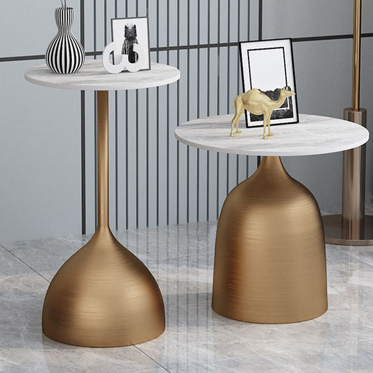 Mid-Century Round Side End Table Pedestal Base Type Sofa Table