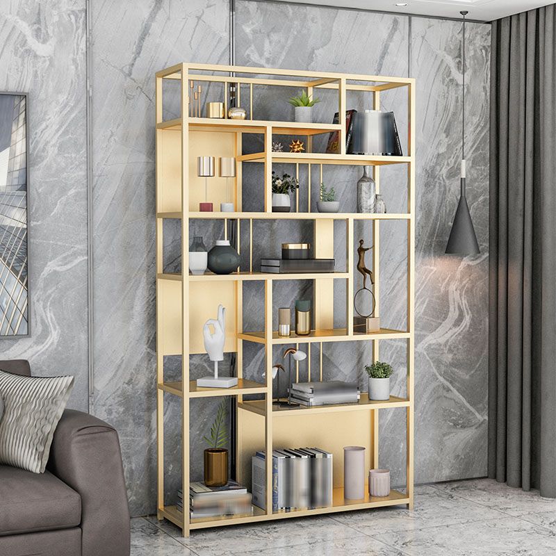 9.84"W 78.74"H Bookshelf Open Back Glam Style for Study Room Home Office Clearhalo 'Bookcases' 'furn' 'furn_bookcases' 'Furniture' 'furniture_bookcases' 'kitchen' 'kitchen_bookcases' 'Living Room Furniture' 'Office Furniture' 1200x1200_ba8a3ec9-c038-4eb3-b99a-3f5d3373efdf