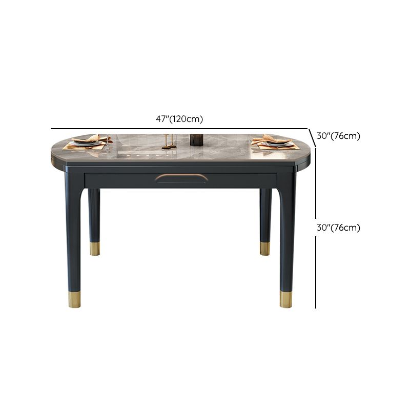 Modern Foldable Stone Dining Table Rubber Wood Legs for Dining Room Clearhalo 'Dining Tables & Seating' 'Dining Tables' 'dining_table' 'furn' 'furn_dining_table' 'Furniture' 'Kitchen & Dining Furniture' 1200x1200_ba8b197c-0f35-4da6-9588-7688693d5079