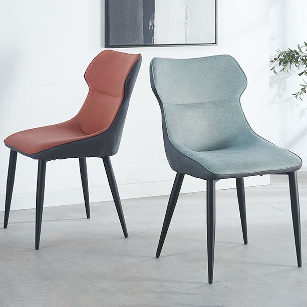 Contemporary Faux Leather Dining Chairs Wingback Armless Chairs for Kitchen Clearhalo ' kitchen&dining_furn' 'Dining Chairs' 'Dining Tables & Seating' 'dining_chair' 'furn' 'furn_dining_chair' 'Furniture' 'furniture_dining_chair' 'Kitchen & Dining Furniture' 'kitchen' 1200x1200_ba8b36ca-4dc5-4bd5-a288-aa8fa0e9bfc8