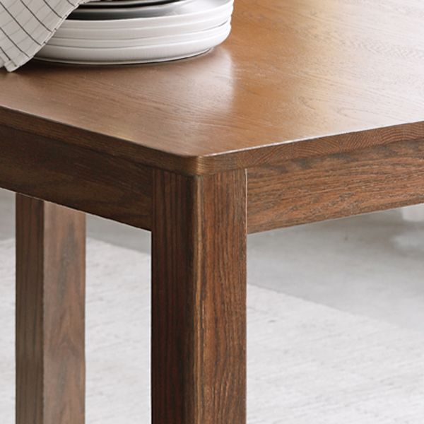 Contemporary Rectangle Dining Table Oak Solid Wood Table with 4 Legs for Kitchen Dinner Dining Room Clearhalo ' dining_table' 'Dining Tables & Seating' 'Dining Tables' 'furn' 'furn_dining_table' 'Furniture' 'furniture_dining_table' 'Kitchen & Dining Furniture' 'kitchen&dining_furn' 'kitchen' 'kitchen_dining_table' 1200x1200_ba8cbd89-53d5-49b4-8c47-930c98f185fb