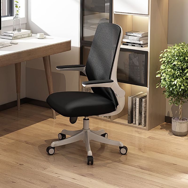 Flip-up Armrest Desk Chair Microfiber Desk High Back Chair Swivel Ergonomic Clearhalo 'furn' 'furn_office_chair' 'Furniture' 'Office Chairs' 'Office Furniture' 'office_chair' 1200x1200_ba8f9c0c-f6be-45c3-a516-4f954dbbc8b8