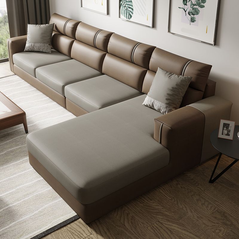 Modern Sofa&Chaise with 70.86" D x37" W x 33.46" H 1 Chaise on Right Facing Clearhalo 'furn' 'furn_sectionals' 'Furniture' 'furniture_sectionals' 'kitchen' 'kitchen_sectionals' 'Living Room Furniture' 'Sectionals' 1200x1200_ba8fbf9d-933e-4dc2-b7f2-8f5dad186847