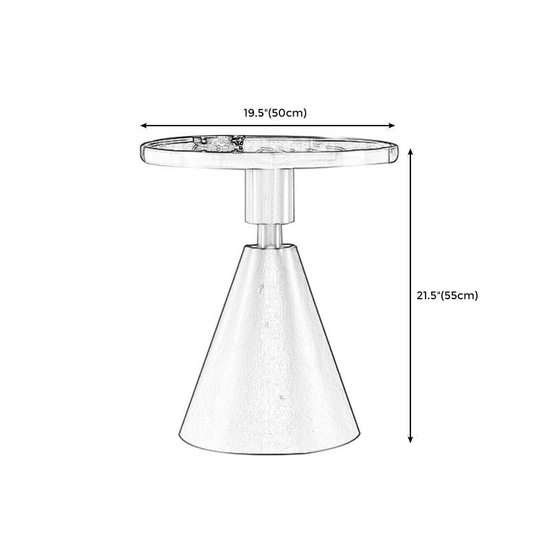 21.5" Tall Modern Round Side End Table with Metal Pedestal Base