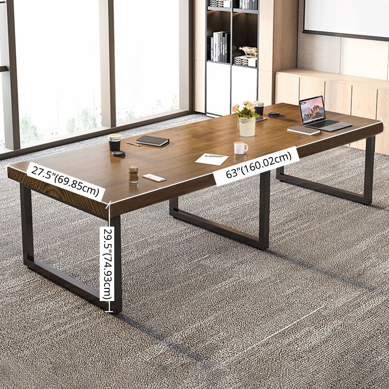 Industrial Solid Wood Dining¬†Room¬†Set with Rectangle Table and Metal Base Dining Table Furniture Clearhalo 'Dining Room Sets' 'Dining Tables & Seating' 'dining_room_set' 'furn' 'furn_dining_room_set' 'Furniture' 'furniture_dining_room_set' 'Kitchen & Dining Furniture' 'kitchen&dining_furn' 'kitchen' 1200x1200_ba91063c-6c0e-417f-a05b-10420d91c97d