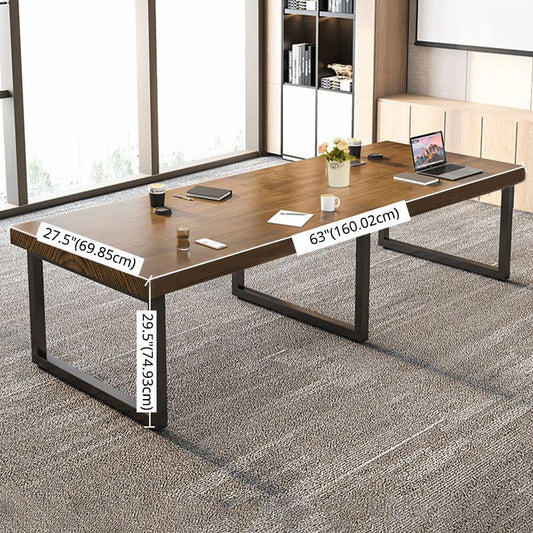 Industrial Solid Wood Dining¬†Room¬†Set with Rectangle Table and Metal Base Dining Table Furniture Clearhalo 'Dining Room Sets' 'Dining Tables & Seating' 'dining_room_set' 'furn' 'furn_dining_room_set' 'Furniture' 'furniture_dining_room_set' 'Kitchen & Dining Furniture' 'kitchen&dining_furn' 'kitchen' 1200x1200_ba91063c-6c0e-417f-a05b-10420d91c97d