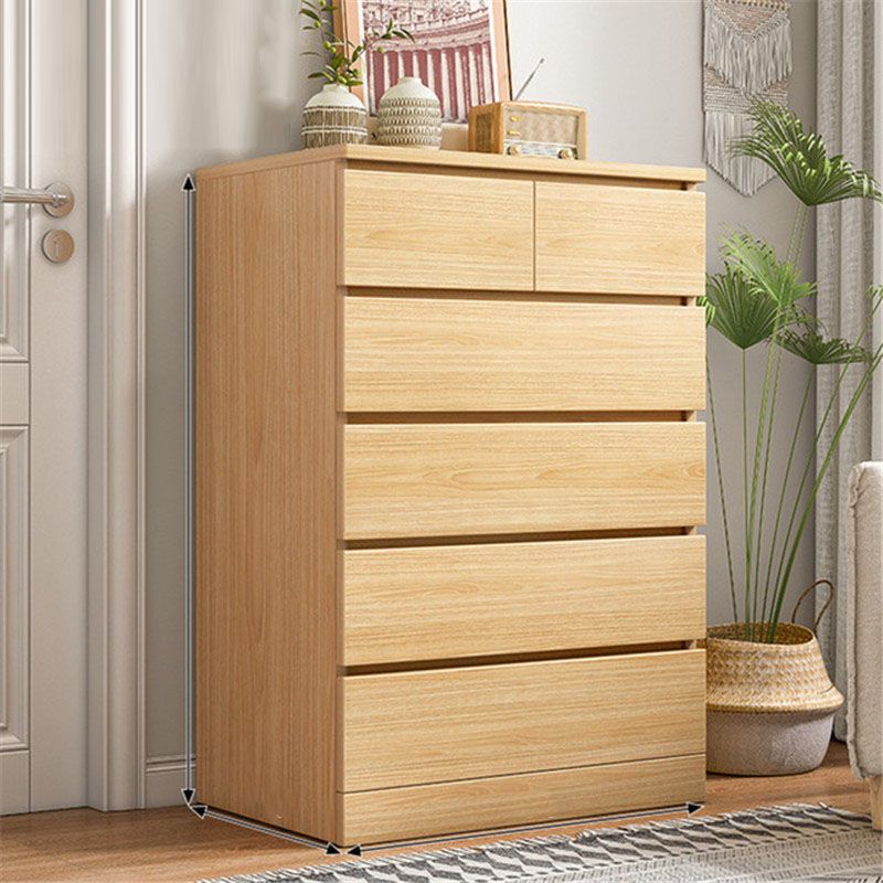 Coffre d'accentuation en bois contemporain de 42,9 pouces de haut avec 6 tiroirs