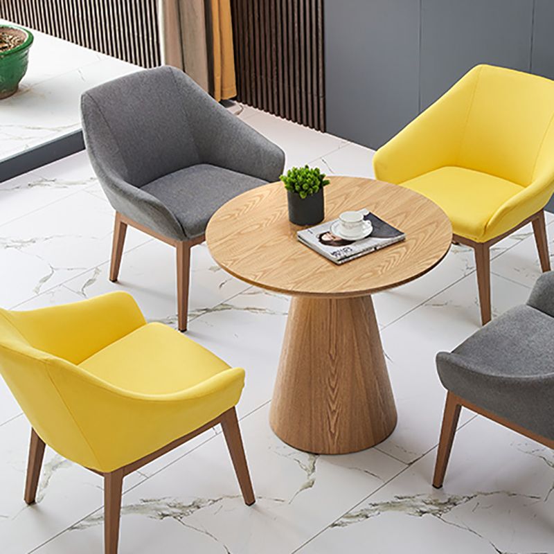 Scandinavian Pedestal Coffee Table Set Round Wooden Coffee Table for Living Room