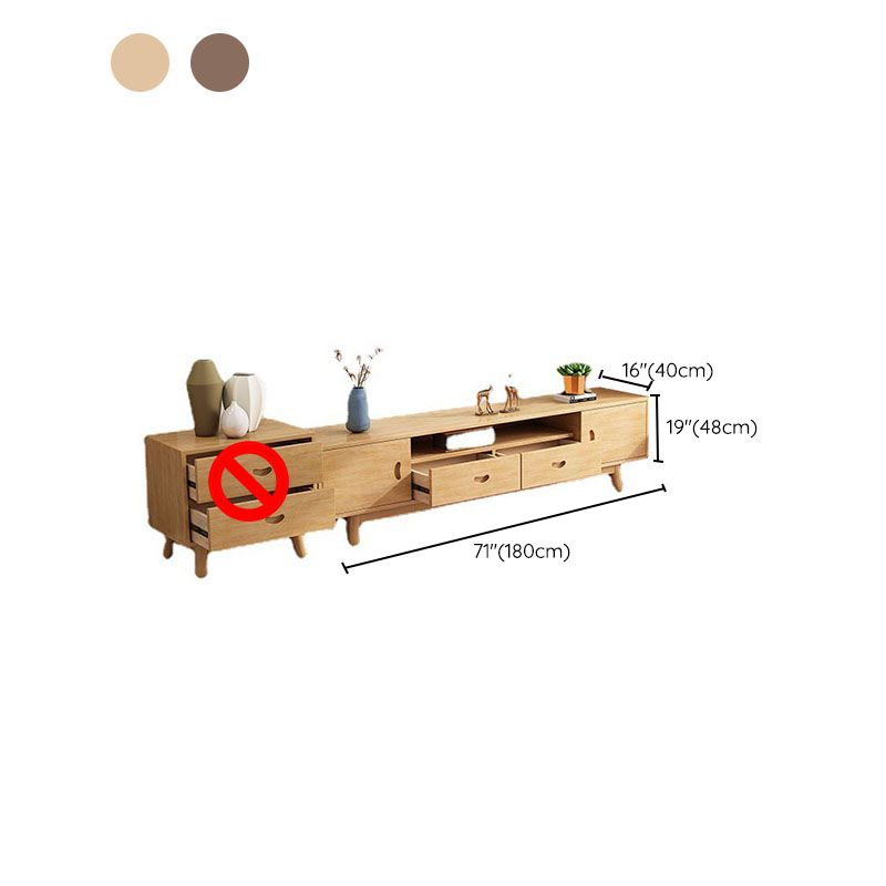 Console multimédia TV en bois Console multimédia scandinave avec tiroirs