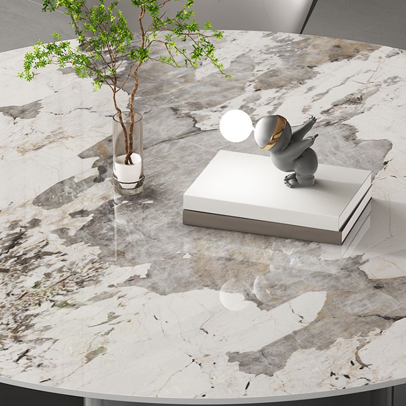 Grey Base Dining Site Table Contemporary Round Dining Room Table Clearhalo 'Dining Tables & Seating' 'Dining Tables' 'dining_table' 'furn' 'furn_dining_table' 'Furniture' 'Kitchen & Dining Furniture' 1200x1200_ba949e9d-3bc0-40e7-b62a-29e4ec398bf6