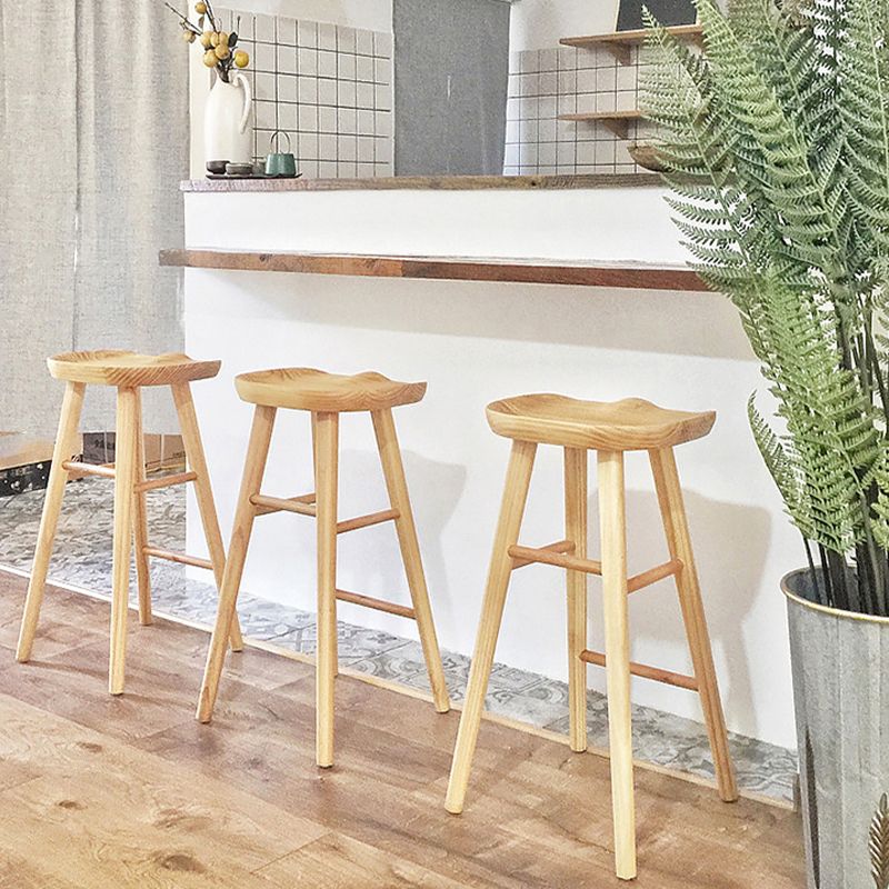 Saddle Seat Footrest Counter Chair Modern Backless Counter Stools in Natural Clearhalo 'Bar Furniture' 'Bar Stools' 'bar_stools' 'furn' 'furn_bar_stools' 'Furniture' 'Kitchen & Dining Furniture' 1200x1200_ba952e71-9e38-44b8-bf5a-7227245df657