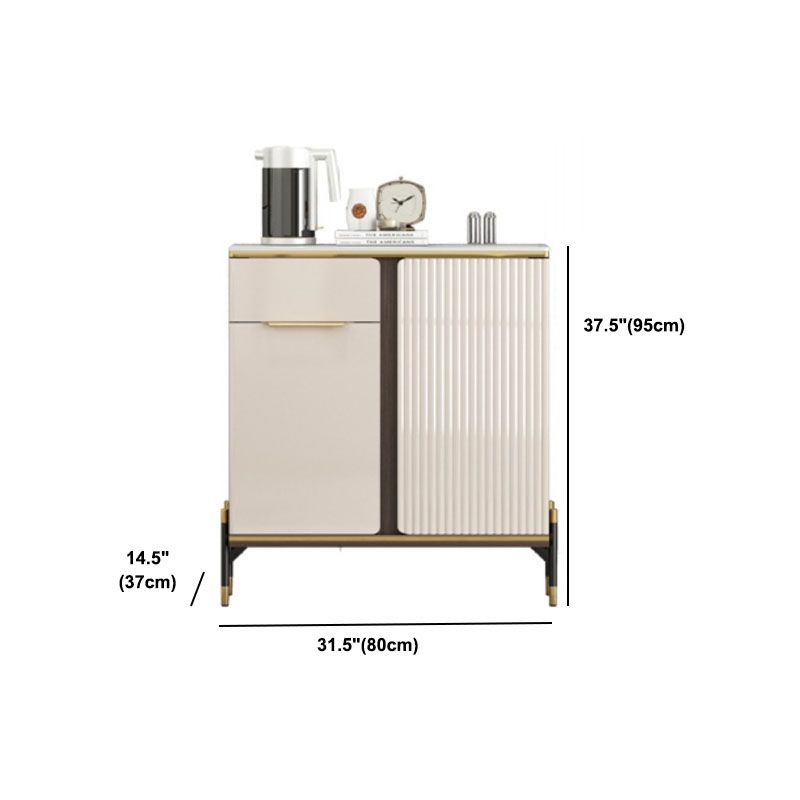 Glam -dressoir kaststeen en gemanipuleerd houten eetbuffet