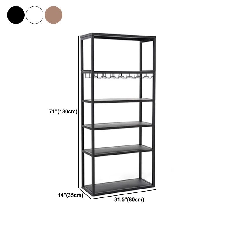 Industrial Floor Wine Shelf Metal Wine Glass Stemware Rack Holder 13.78" Wide Clearhalo 'furn' 'furn_wine_racks' 'Furniture' 'Kitchen & Dining Furniture' 'Wine Racks' 'wine_racks' 1200x1200_ba95c1b0-90d8-4908-aa9a-5b92883f7454