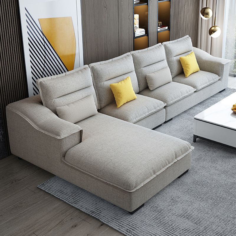 Cuscino moderno retro di divano di divano lino inclinati braccio sezionale