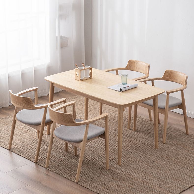 Contemporary Solid Wood Dining Room Chair Open Back Dining Side Chair with Armrest Clearhalo ' kitchen&dining_furn' 'Dining Chairs' 'Dining Tables & Seating' 'dining_chair' 'furn' 'furn_dining_chair' 'Furniture' 'furniture_dining_chair' 'Kitchen & Dining Furniture' 'kitchen' 1200x1200_ba974d67-4366-400e-9efb-8c33dbc59885