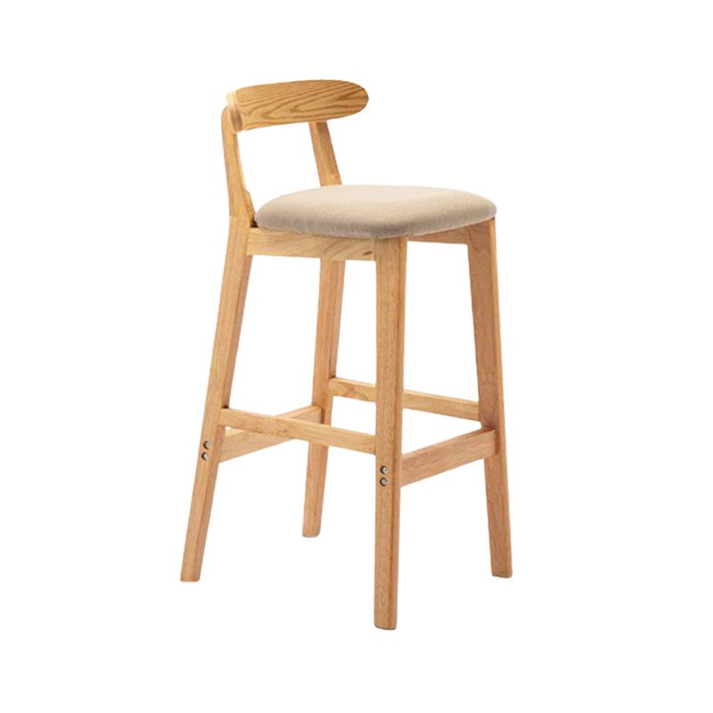 Solid Wood Armless Bar Chair Modern Low Back Bar Stool with Wooden Legs