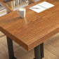 Brown Rectangular Office Bureau en bois Home Writing Bureau avec des jambes en métal