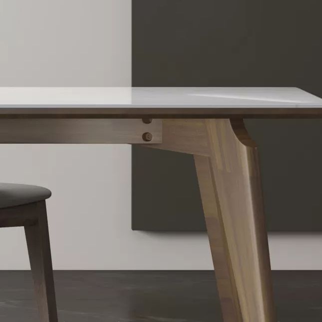 Modern 1/4/5 Pieces Dining Sintered Stone Dining Table Set with Wooden Legs for Home Clearhalo 'Dining Room Sets' 'Dining Tables & Seating' 'dining_room_set' 'furn' 'furn_dining_room_set' 'Furniture' 'furniture_dining_room_set' 'Kitchen & Dining Furniture' 'kitchen&dining_furn' 'kitchen' 1200x1200_ba983cea-cea6-4646-a0e4-5c7a80c6f656