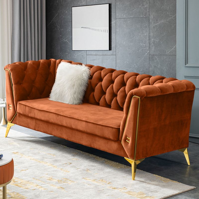 Tuxedo Arm Sofa 2/3-Seater Contemporary Tufted Velvet Sofa - 30.7" H