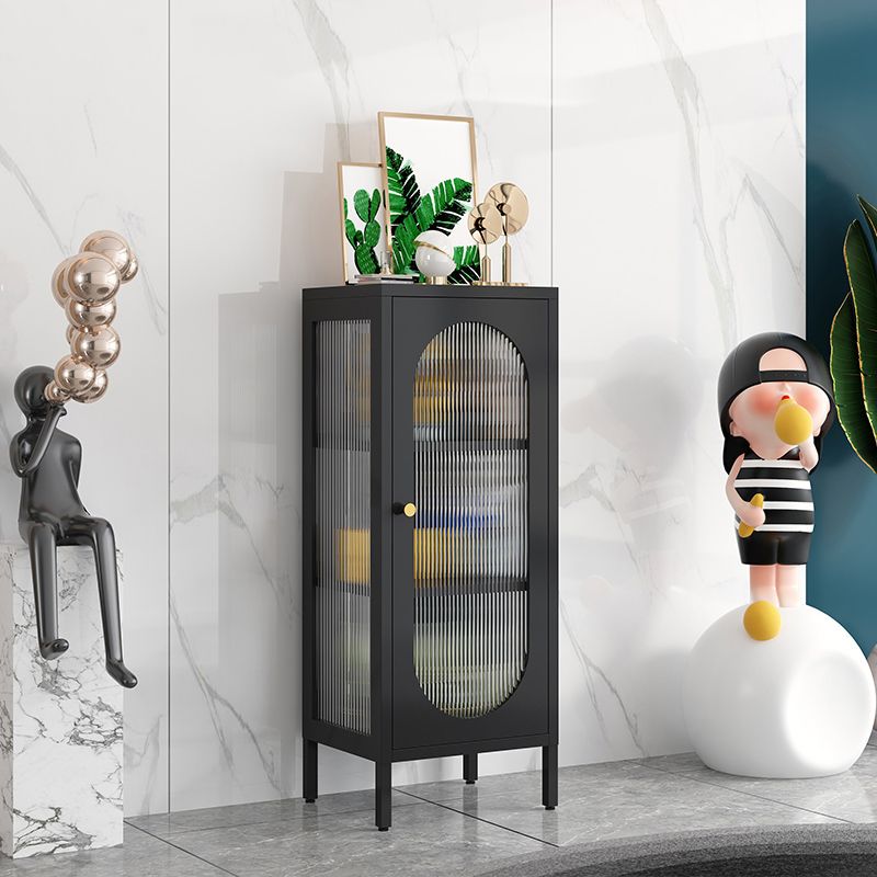 Contemporary Iron Dining Server Glass Doors Living Room Cabinets Clearhalo 'buffet_sideboard' 'Buffets & Sideboards' 'furn' 'furn_buffet_sideboard' 'Furniture' 'furniture_buffet_sideboard' 'Kitchen & Dining Furniture' 1200x1200_ba9b7315-6cfe-4af4-b113-5aaaf568742c